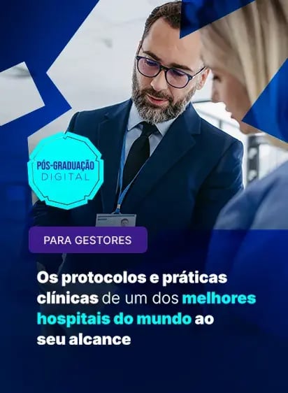 banner pagina de gestores, homem de terno e gravata com chacha mostrando informações para outra pessoa em um tablet